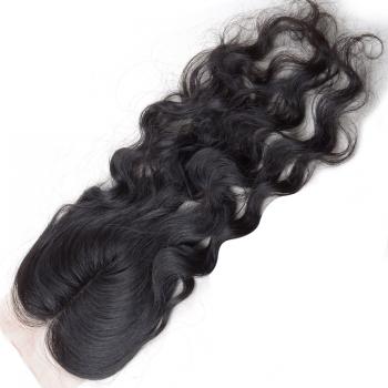 Brazilian Deep Wave Virgin Hair Middle Part Lace Closure With Baby Hair